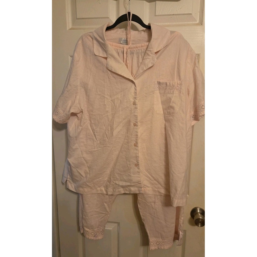 cabernet sleepwear XL Pink Capri Pants Short Sleeve Shirt